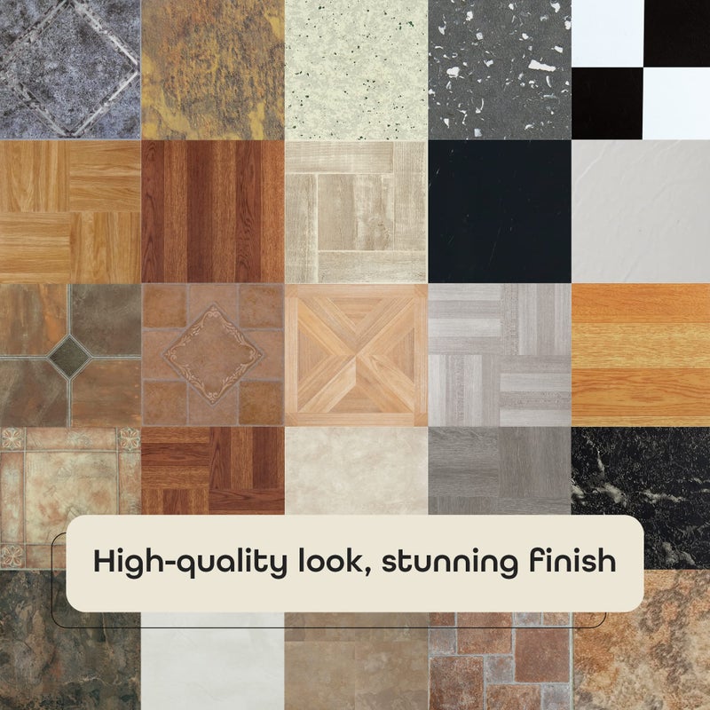 Achim Sterling Self Adhesive 12-Inch Vinyl Floor Tiles, 20 Tiles - 12" x 12", Black with White Vein - Peel & Stick, DIY Flooring for Kitchen, Dining Room, Bedrooms & Bathrooms by Achim Home Decor - Image 5